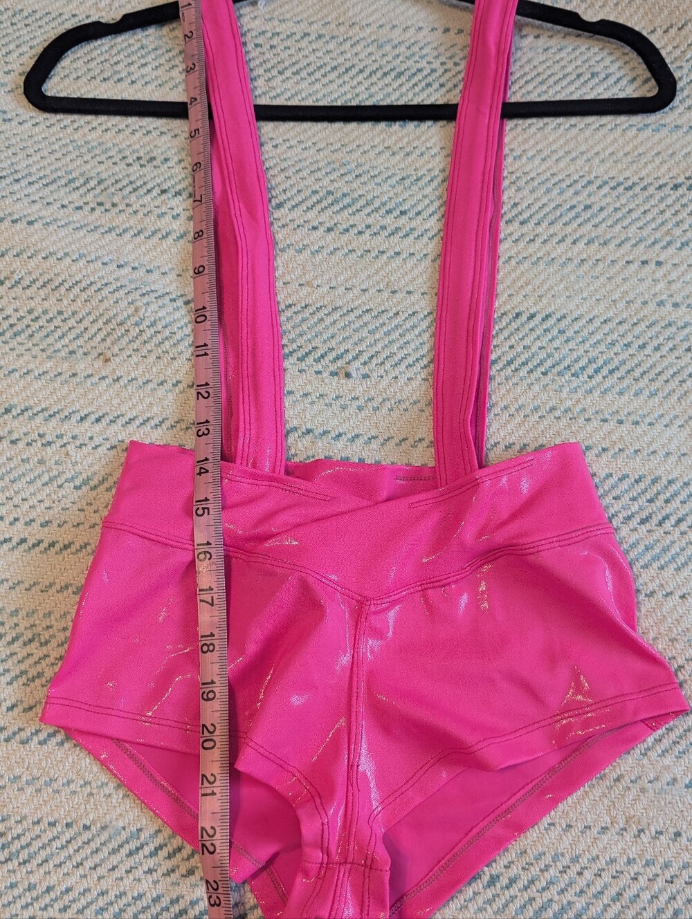 Fit 2 Flaunt Pole Wear Womens Small Pink New Suspender Metallic Dance Shorts